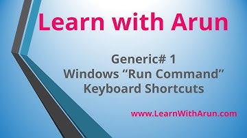 Windows Run Command Keyboard Shortcuts