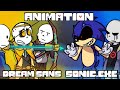 SONIC.EXE and DREAM SANS Oh no which one do I shoot? (FNF ANIMATION AS UNDERTALE)