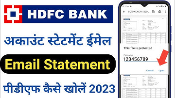 hdfc bank email statement pdf file password | HDFC Bank Samat Statement PDF File Password Open