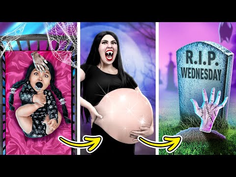 Addams is Pregnant! Birth to Death of Wednesday Addams! Pregnancy Parenting Gadgets and Hacks