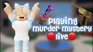 Playing Roblox mm2 🔴live🔴 giveaway! #robloxlive #mm2