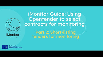 iMonitor Guide: Using Opentender to select contracts for monitoring - Part 2