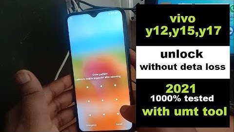 Vivo y12, y15, y17 pin / pattern unlock without data loss | With umt dongle | 100% tasted