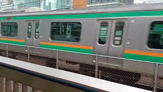 JR東日本E231系1000番台初期宮ヤマU57編成+横コツK-08編成混結編成1864E上野東京ライン・高崎線直通普通高崎行き秋葉原駅通過