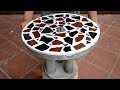 Awesome Idea Making Coffee Table From Broken Granite And Cement White | Home Decoration Project