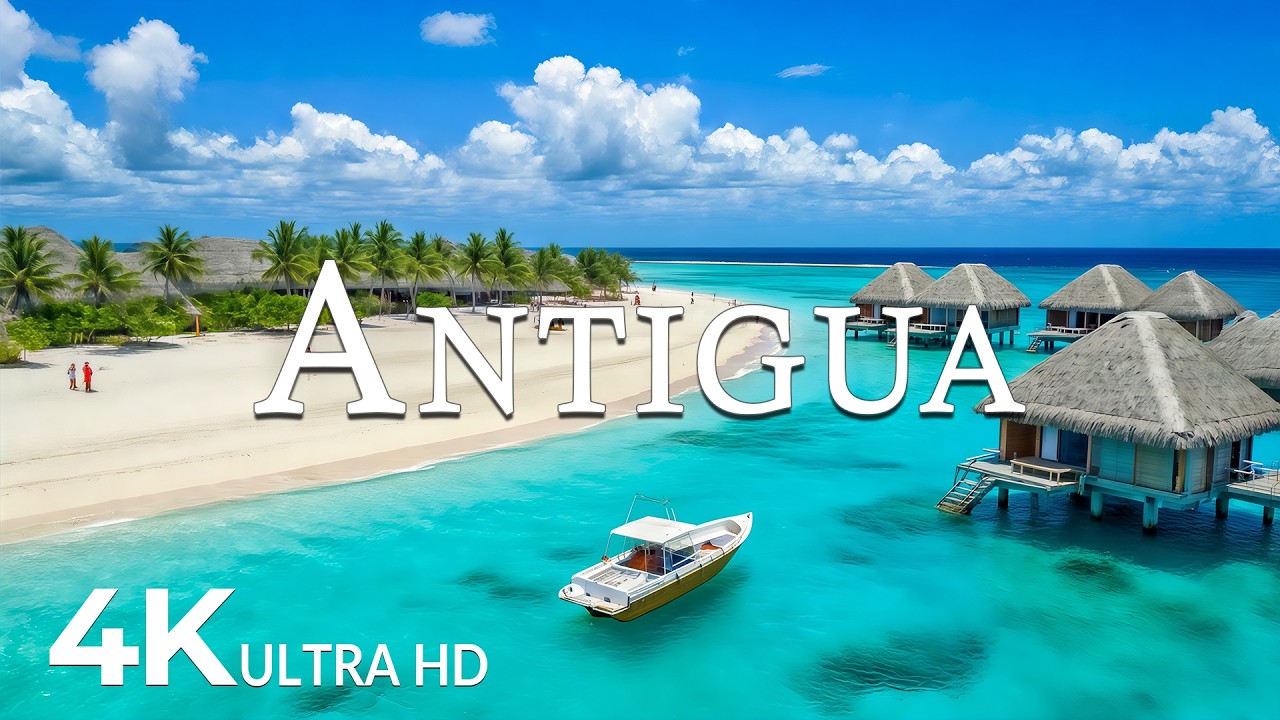 FLYING OVER ANTIGUA (4K UHD) – Soothing Music Along With Beautiful Nature Video - 4K Video UHD #6