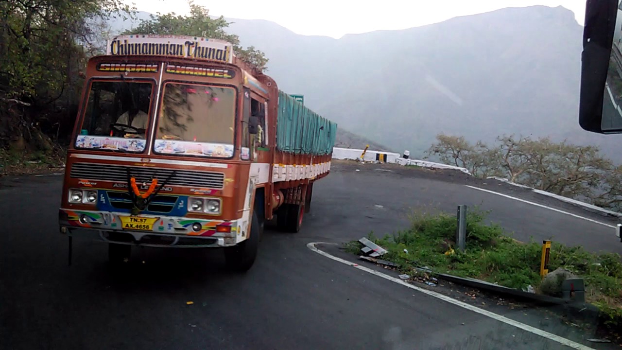 Tamilnadu sathy thimbam hair pin bend asanur lorry drive 3 