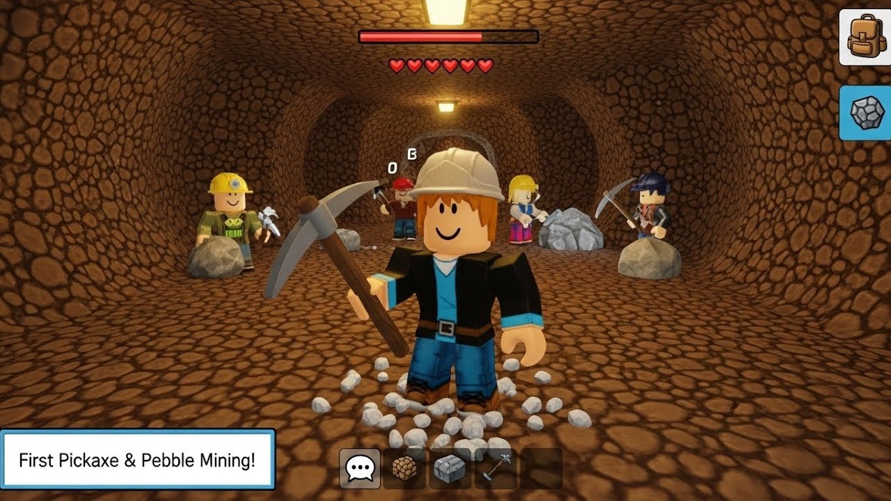 Roblox Mining Simulator Gameplay ⛏️ | First Pickaxe & Pebble Mining!