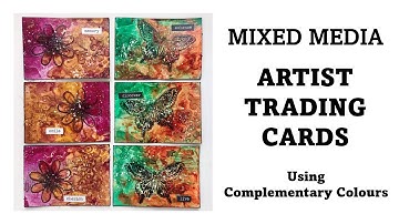 MIXED MEDIA ARTIST TRADING CARDS - COMPLEMENTARY COLOURS