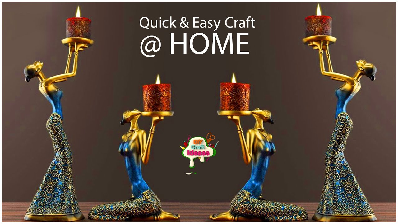 Girl candle holder diya stant for Diwali decoration idea Easy