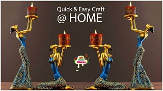 Girl candle holder diya stant for Diwali decoration idea |  Easy Recycling Idea | Arush craft ideas