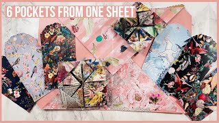 Fold 6 Pockets from ONE Sheet of Paper - DIY Ephemera for Junk Journals