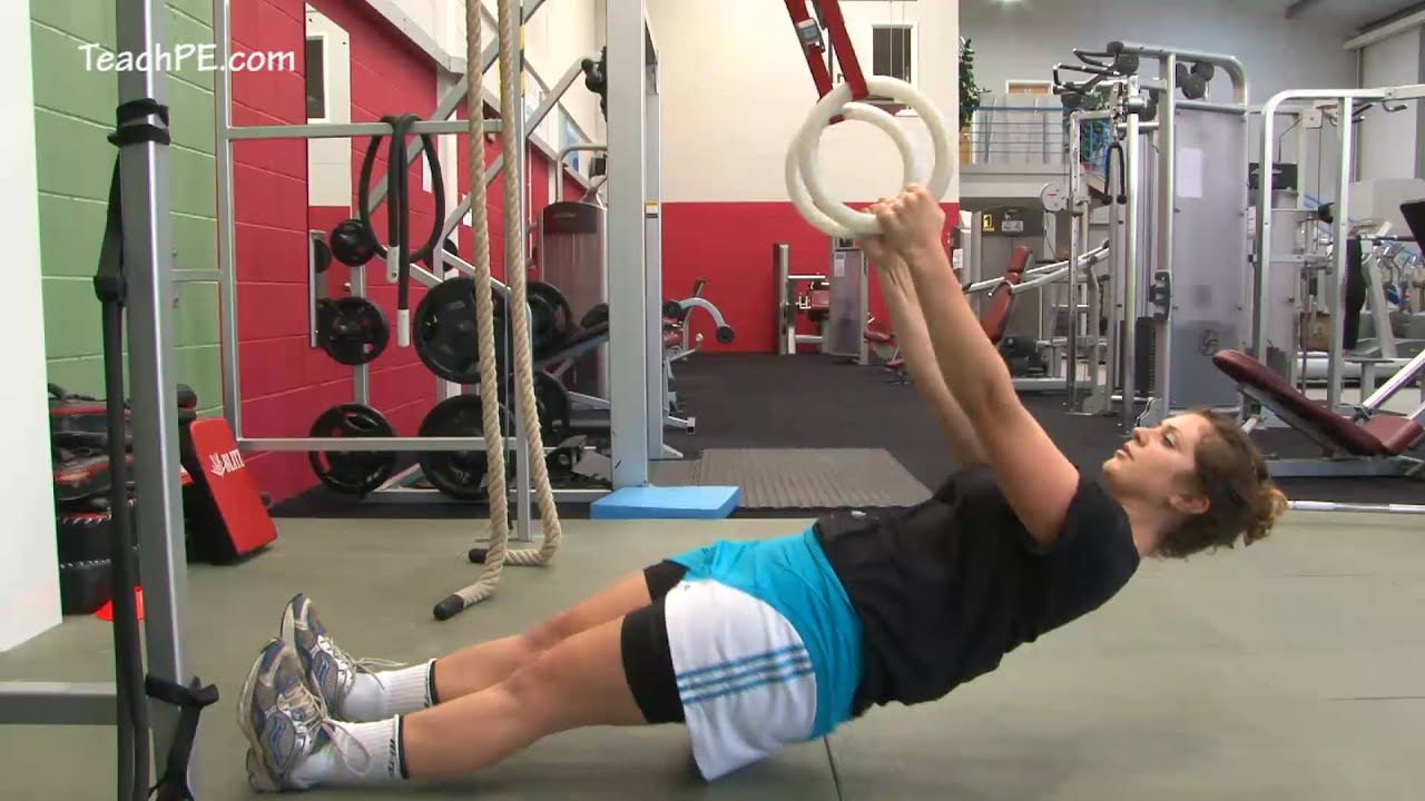 Weight Training Fitness Workout - Inverted Row on Rings - YouTube