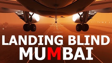 Almost Blind Landing in Rain at Mumbai | A320-Neo | ILS approach | ILS landing | Airbus | MSFS 2020