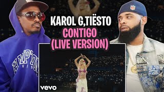 TRE-TV REACTS TO -  KAROL G, Tiësto - CONTIGO (Live Version)