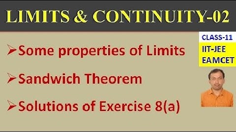 LIMITS AND CONTINUITY-02 || SANDWICH THEOREM || EXERCISE 8(a) || CLASS-11 || IIT JEE