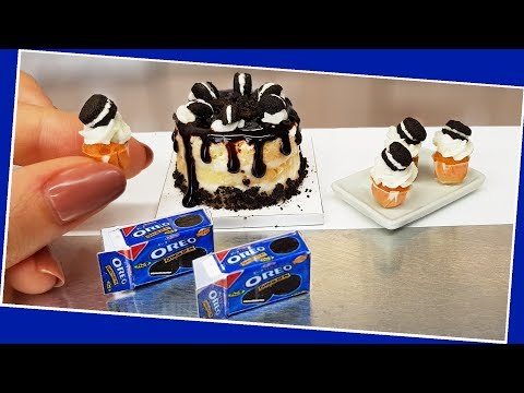 Real, mini OREO cake & cupcakes 🍩 /Jenny's mini cooking / diy / how to / Oreo love / mini food tiny