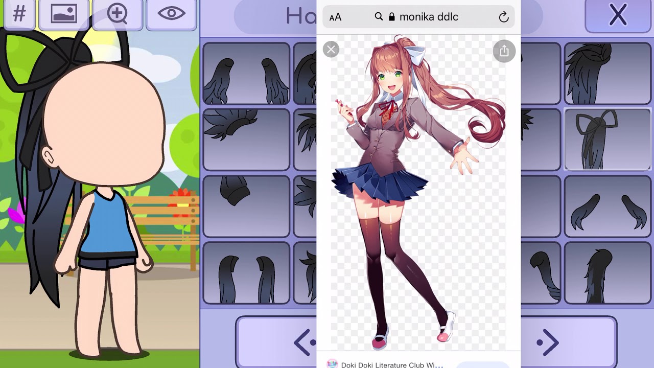 Making Monika and Sayori ddlc in gacha life - YouTube