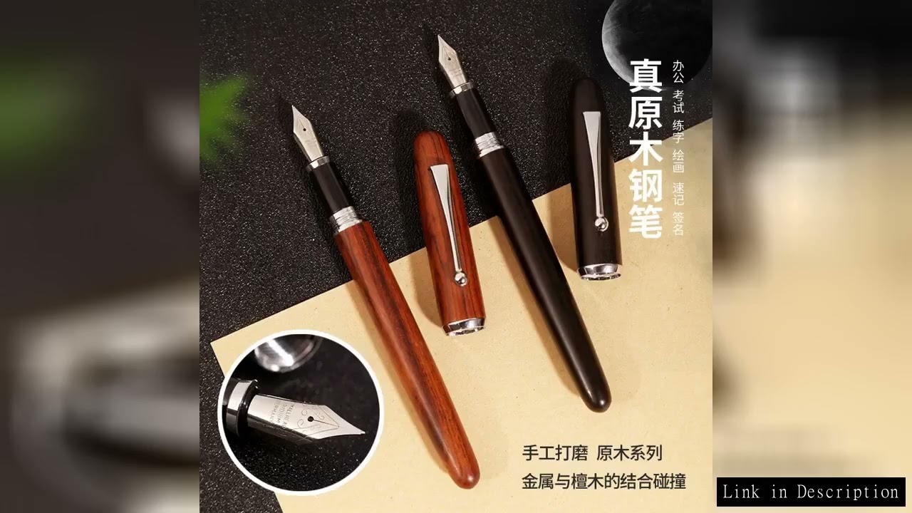 5PCS Original Wood Grain Ink Bag Pen, Business Office Writing Pen Set, Student Art Ink Pen