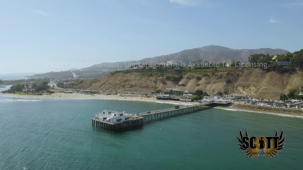 Malibu Pier Aerial Flight 4k