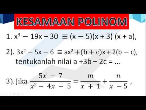 kesamaan pada polinom suku banyak