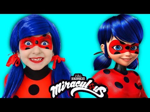 Kids Makeup Miraculous Ladybug Cosplay | Pretend Play with Doll and Magic Transform