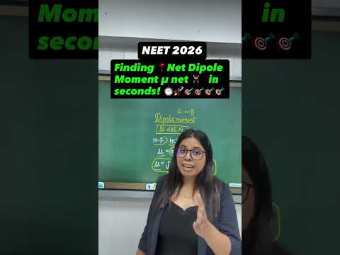 Finding Net Dipole Moment μ net in seconds! ⏱️  Dipole Moment Decoded! 🤯 Stop l 1