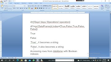Boolean indexing in a dataframe