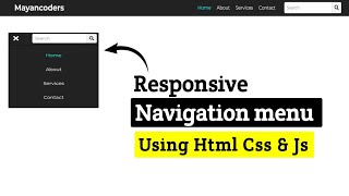 Coding a Responsive Navbar from Zero | HTML CSS JS |  Mayancoders