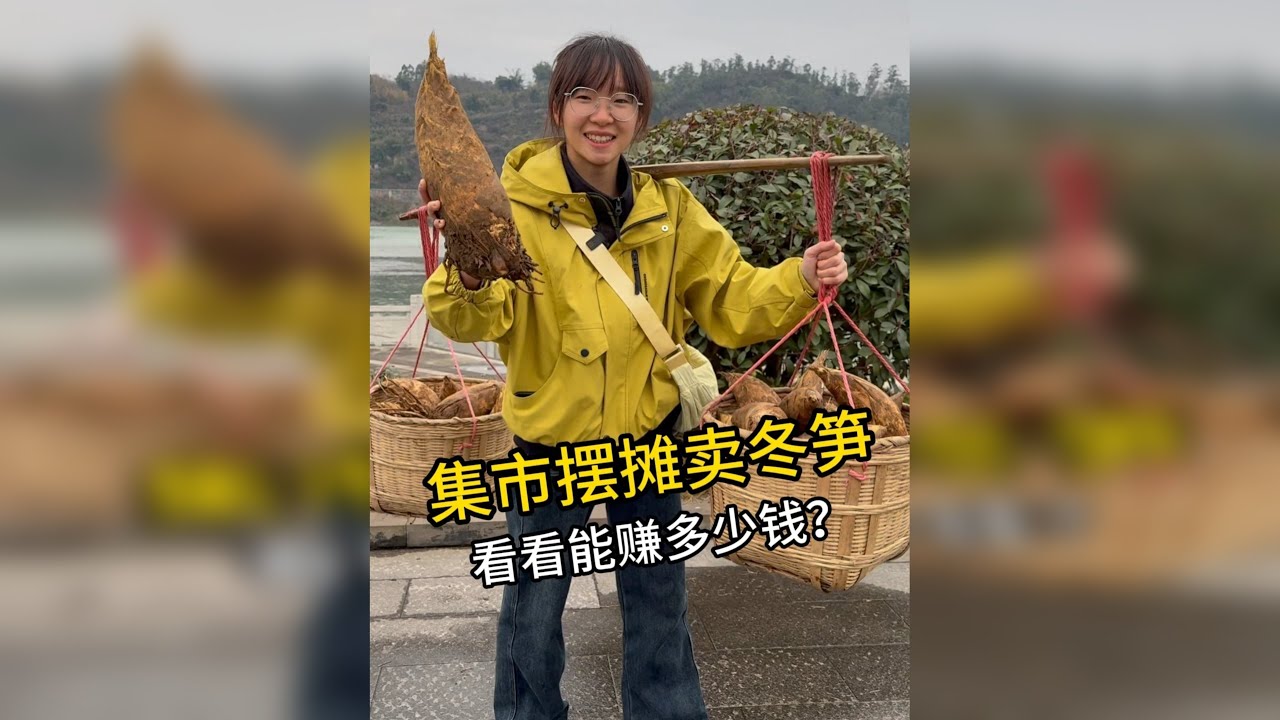 把挖到的冬笋拿去集市摆摊卖，看能挣多少钱？