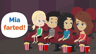 Mia farts in the cinema! | English Story | Basic English communication