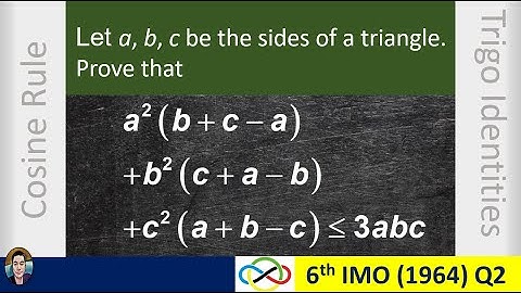 Geometric inequality in IMO (1964) Q2 (Using Cosine Rule and Trigo Identities)