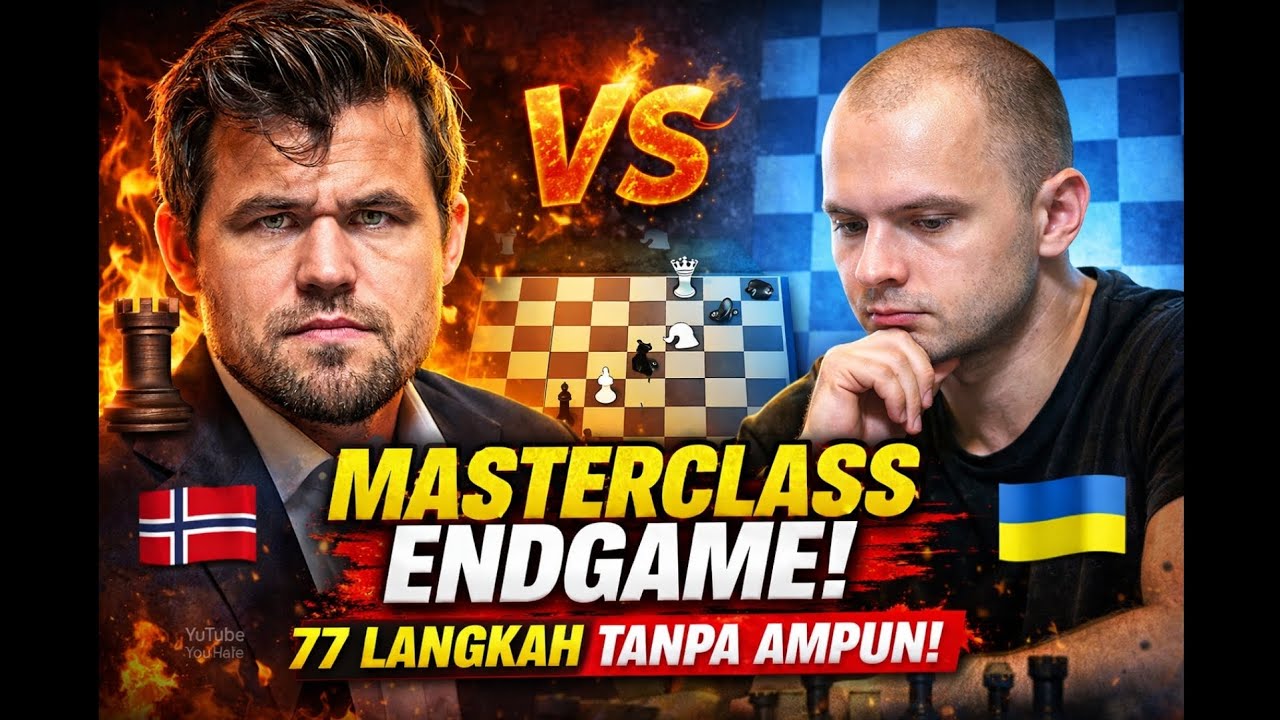 “77 Langkah Penuh Tekanan! Carlsen Tunjukkan Kelas Dunia!”