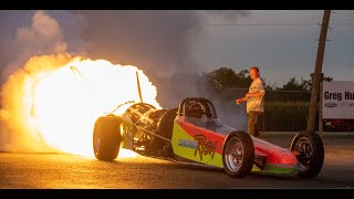 Muncie Dragway Night Of Fire Full Show! Jet Dragsters and Monster Burnouts!!!