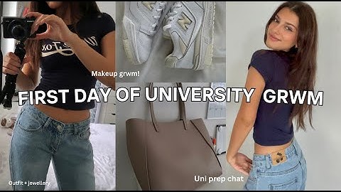 GRWM first day of UNIVERSITY!!!! makeup grwm +  uni ootd