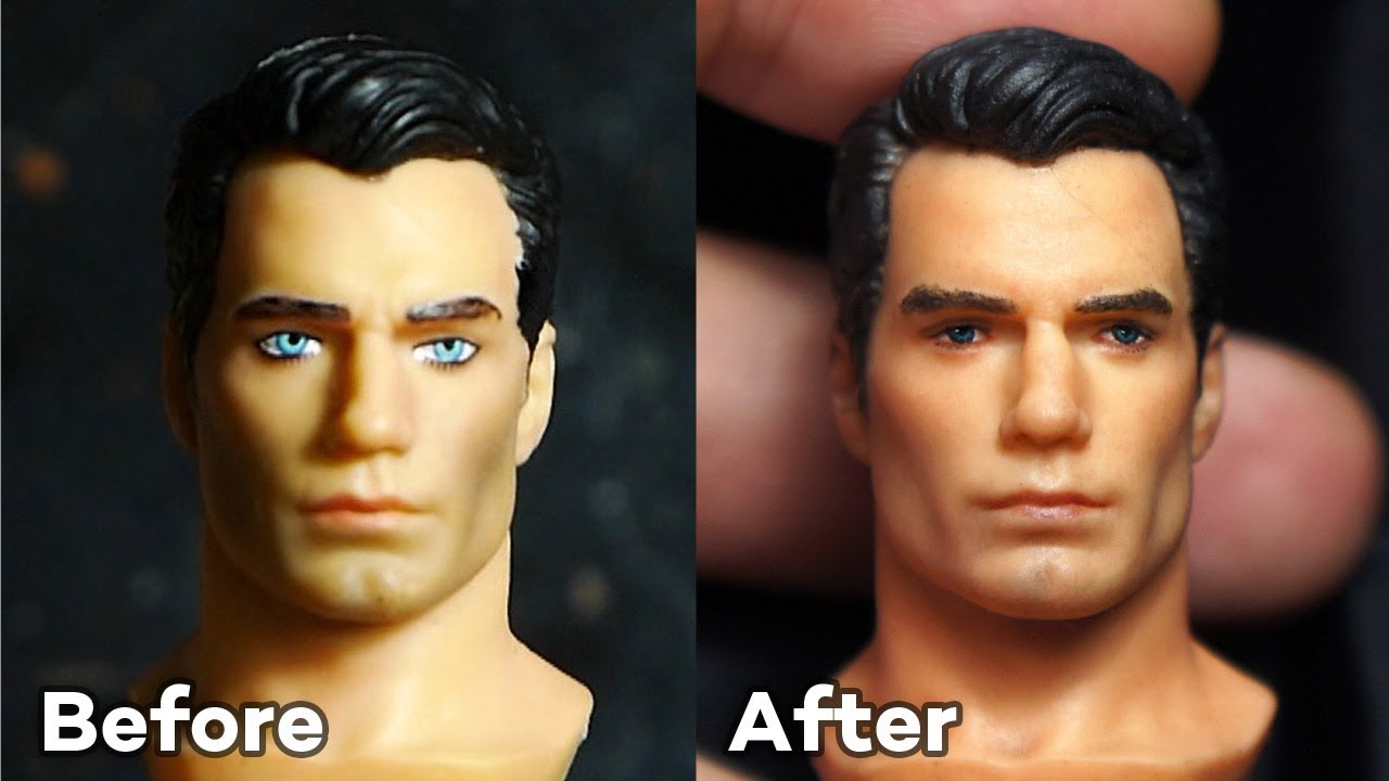 Repainting process 1:10 scale reallike Superman head sculpt Movie