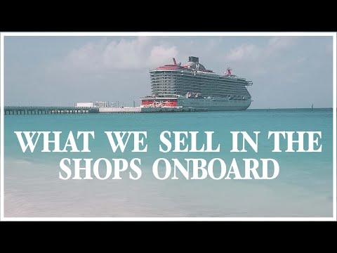 What we sell in the shops onboard Virgin Voyages, The Scarlet Lady cruise ship.