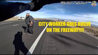 City Worker Goes Nuts After Crashing Bus
