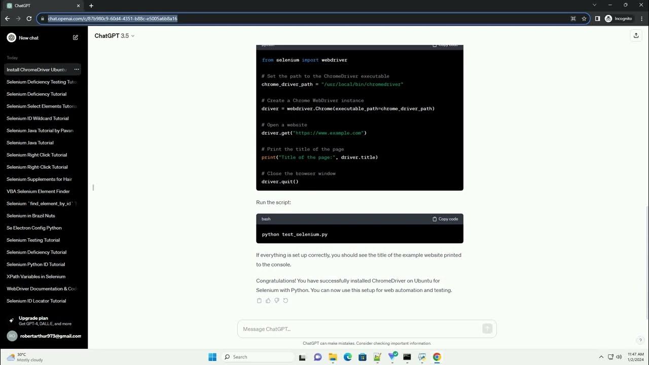 install chromedriver ubuntu selenium python - YouTube