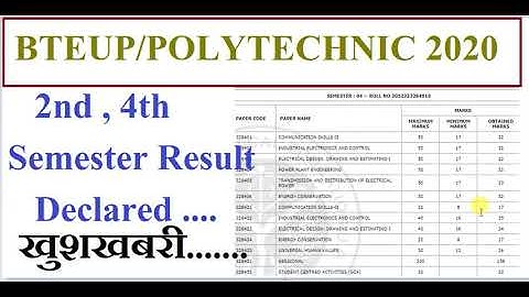 bteup/polytechnic 2nd , 4th semester result declared/bteup 2020 promoted result declared