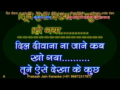 Dil Deewana Na Jane Kab Kho Gaya (+Female Voice) 3 Stanza Hindi Lyrics Prakash Karaoke