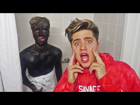 BODY PAINT PRANK ON MY BROTHER (he got mad)