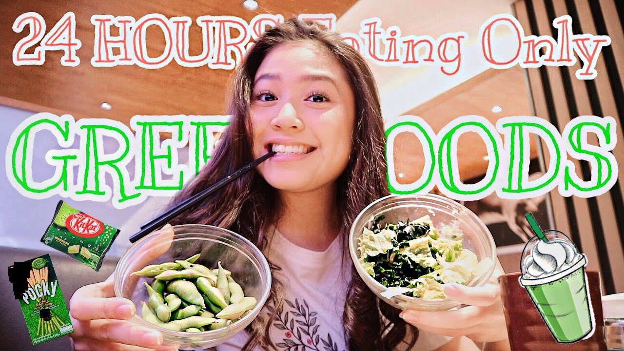 Eating Only GREEN Foods For 24 HOURS! | Indonesia
