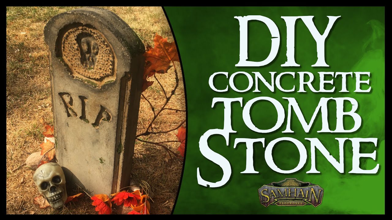 Halloween DIY Concrete Tombstone - YouTube