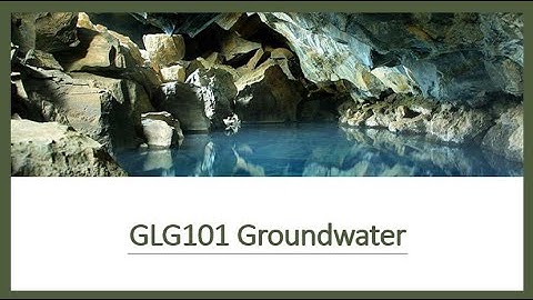 Groundwater Lecture
