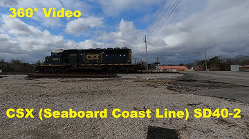 W203 - Ex Seaboard Coast Line SD40-2 8064 Working in Clanton - 360° Video