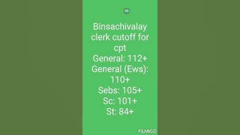 Binsachivalay clerk expected cutoff 2022