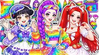 🌸Paper DIY🌸 KPOP DEMON HUNTERS Rumi Zoey Mira Dress Up Skincare + Makeup + Nail 💄Blind Bag Unboxing