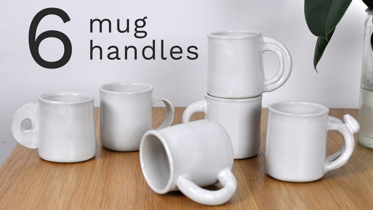 6 Mug Handle Ideas // beginner pottery at home 