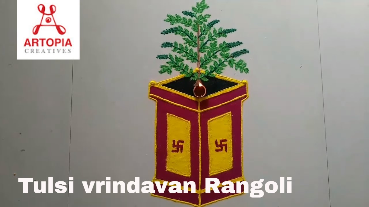 Tulsi Vrindavan Rangoli Special for Tulsi Vivah | 3D Kolam Rangoli ...